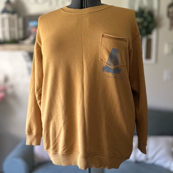 aerie Sweaters - Aerie Women's Mustard Crewneck Sweater with Pocket